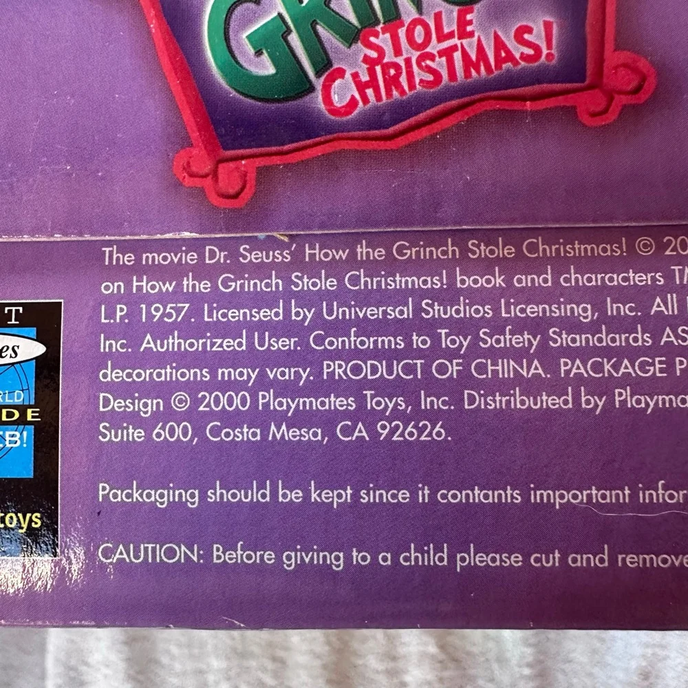 NIB VTG 2000 Playmates Dr Seuss The Grinch Whobilation Hair Cindy Lou Who Doll - Picture 7 of 15